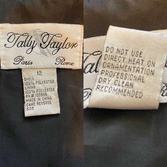 Tally Taylor Two Piece Blazer and Top Set Fully Lined Black Womens Size 12 - Picture 12 of 12